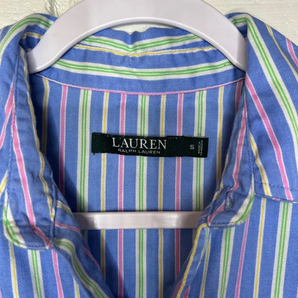 Vintage Lauren Ralph Lauren Sleep Shirt /‎ Dress Button Down Women's Size Small